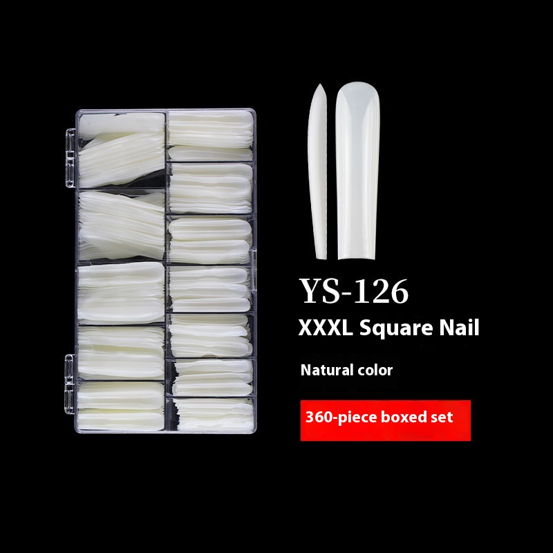 Nail Tips nail piece Square nail Transparent extended flat head Fake nail Nail art patch Full half sticker Dual-purpose nail art shop special