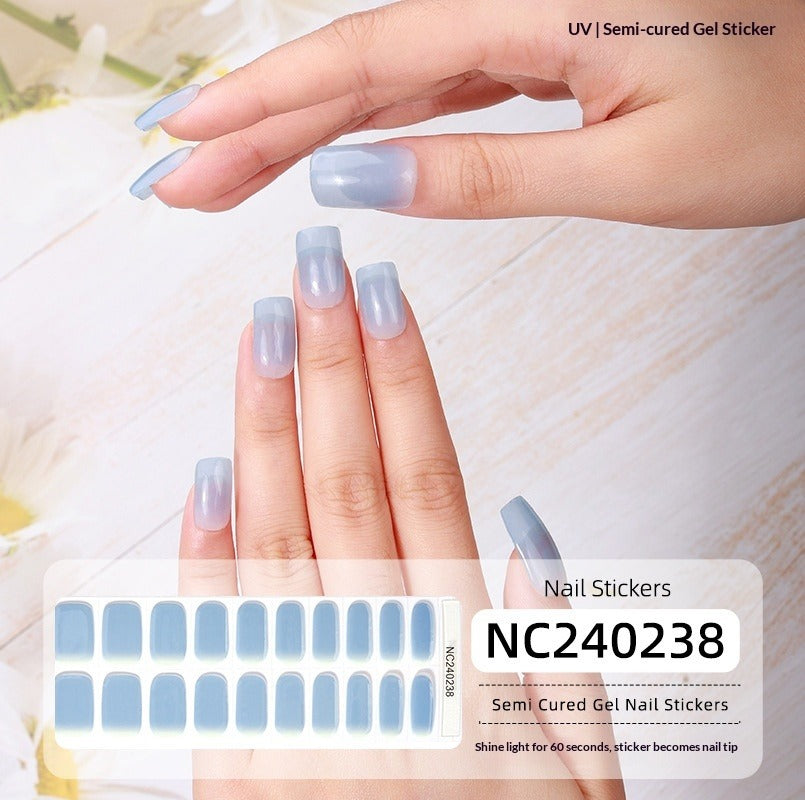 Semi-Cured Gel Nail Strips French Holiday Christmas Halloween Mix Designs (MOQ=3)