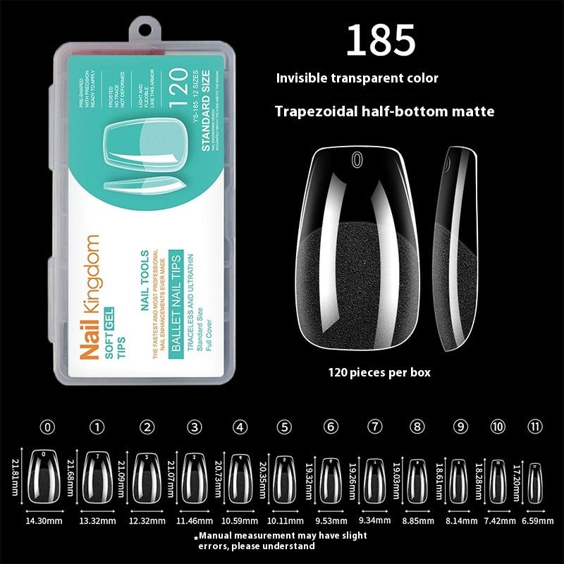 Nail Tips Nail pads are transparent and semi-matte, fully pasted, ultra-thin and non-marking (MOQ=3)