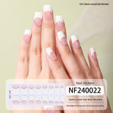 Semi-Cured Gel Nail Strips Classic French White Tip Natural Glossy Set (MOQ=3)