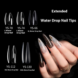 Nail Tips nail pads, long styles, full stickers, transparent pointed pieces, light folds and no marks, water drop nail patches, fake nails wholesale
