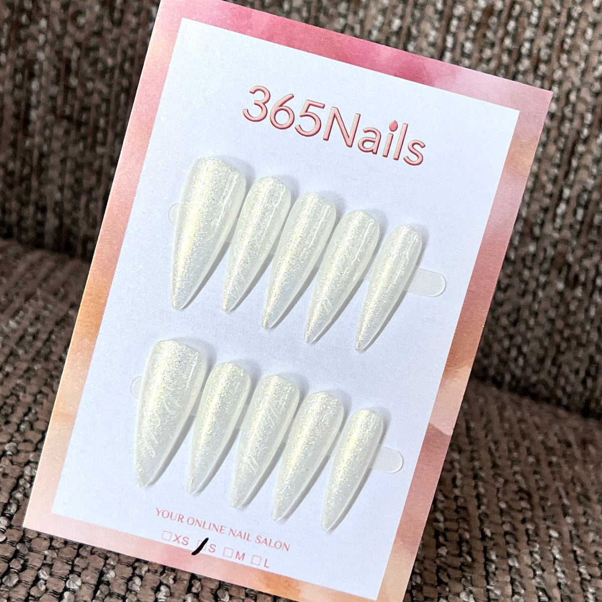 Champagne Frost - Ivory Gold Shimmer Press-On Nails