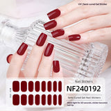 Semi-Cured Gel Nail Strips Minimal Solid Color Glossy Design (MOQ=3)