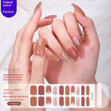 Semi-Cured Gel Nail Strips Foil Laser Gold Shimmer Glossy Set (MOQ=3)