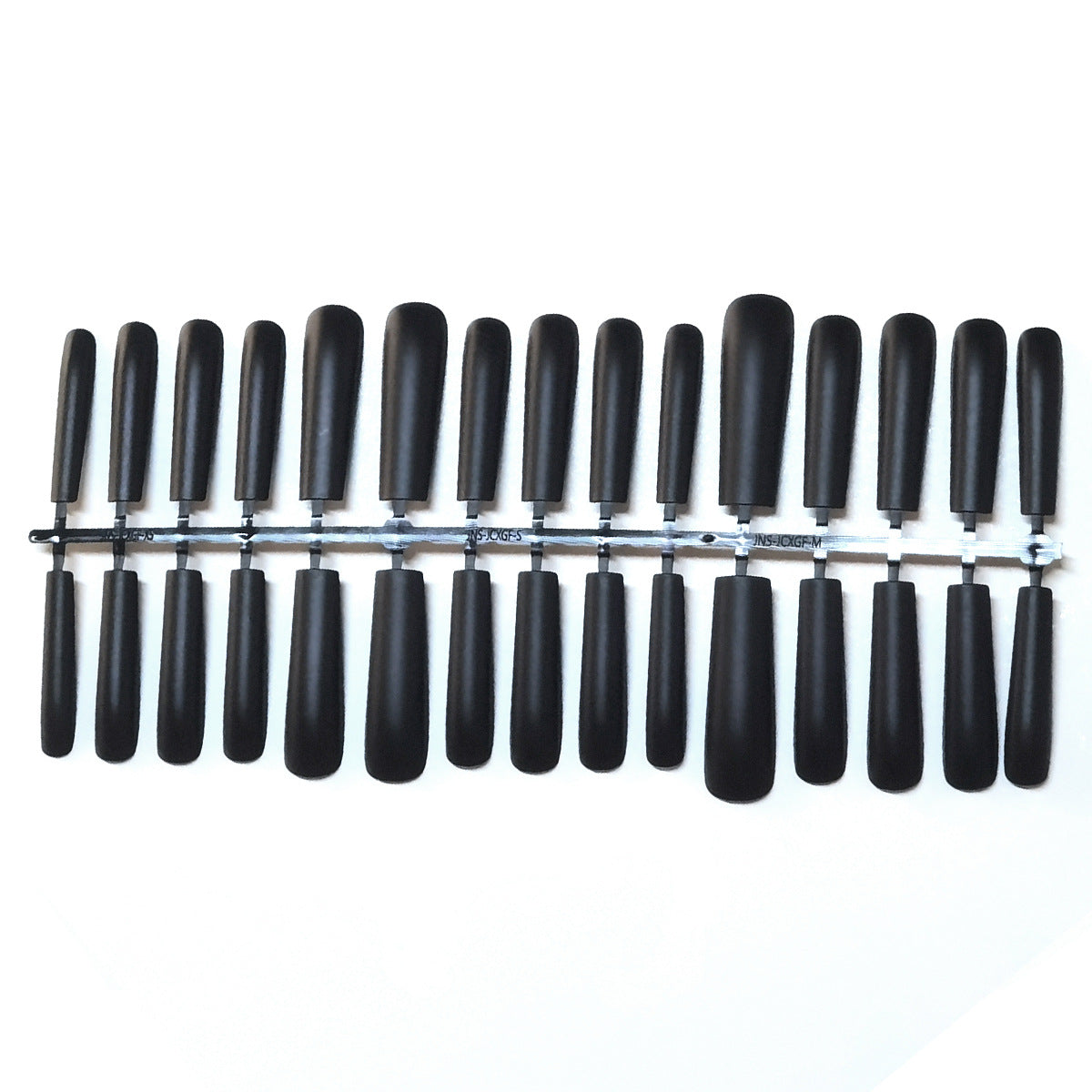 Pure Black Press-On Nail Blanks - Bulk Wholesale for Customization