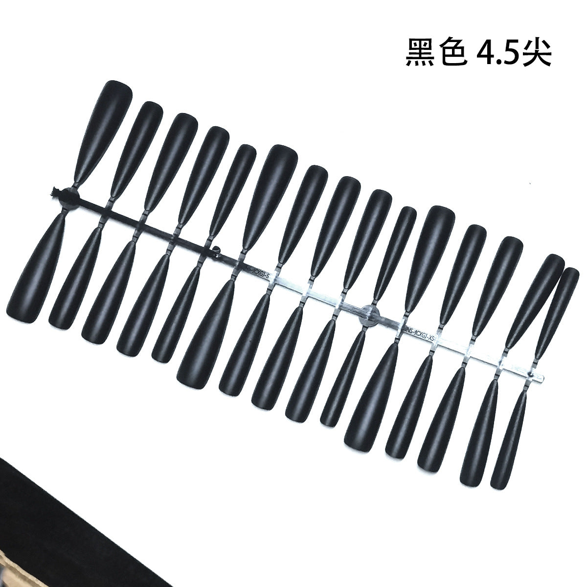Pure Black Press-On Nail Blanks - Bulk Wholesale for Customization