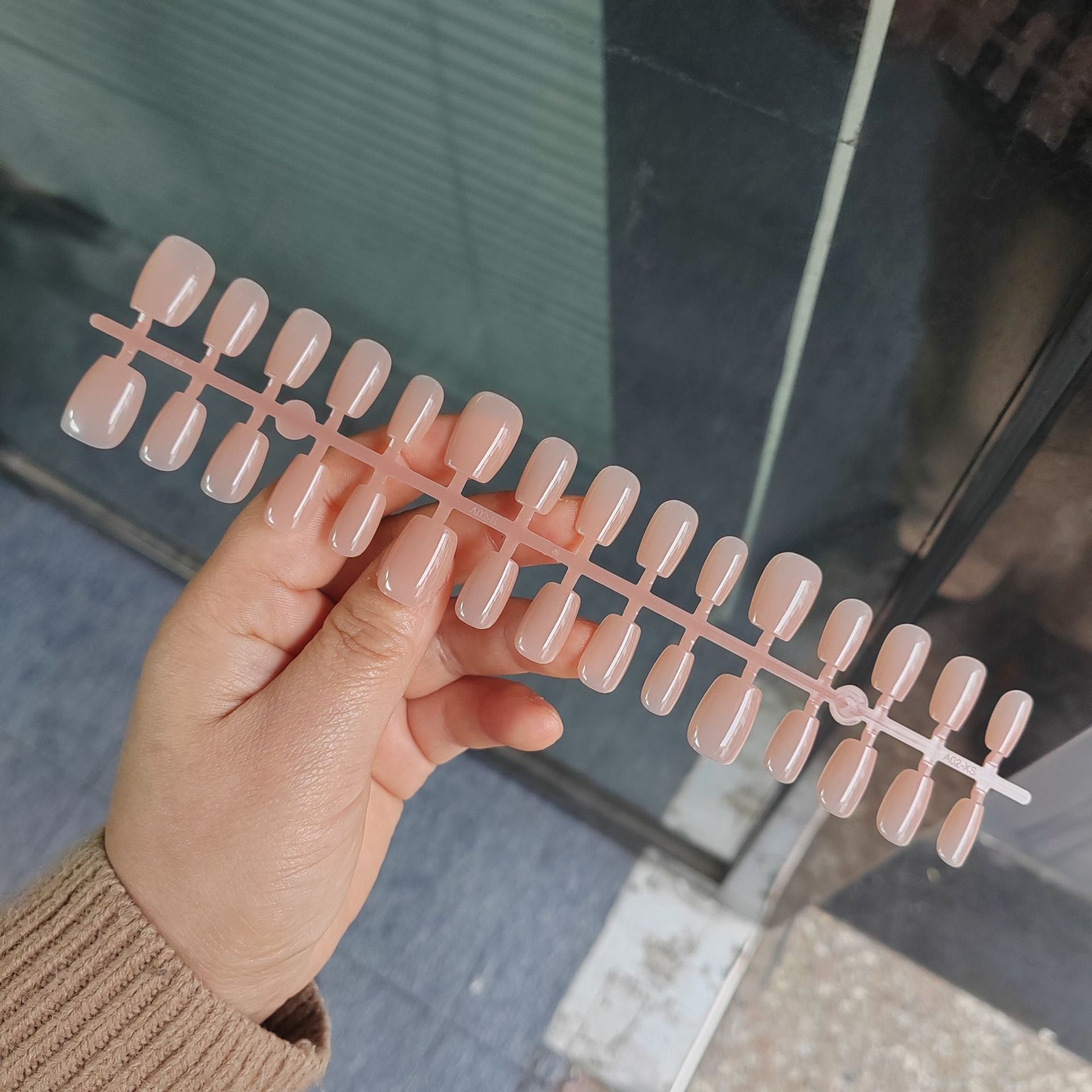 Bulk 30 Pcs Short Nude Pure Color Press-On Nail Tips - Square & Coffin Shapes