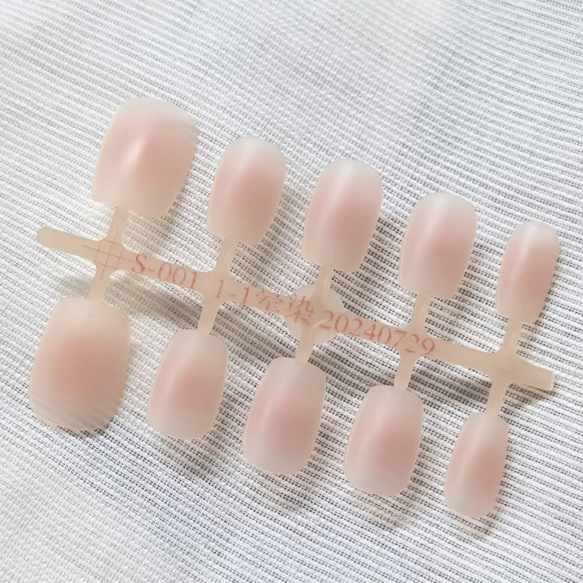 Semi-Finished Peach Blush Ombre Press-On Nail Tips for DIY Customization