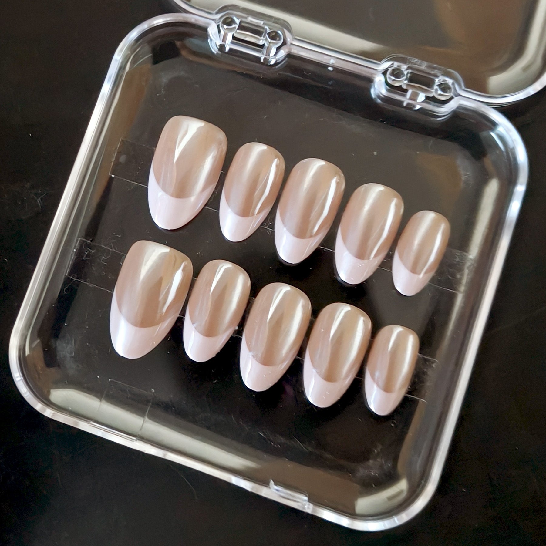 Natural Look Short Almond Press-On Nails | Everyday French Tip & Solid Colors
