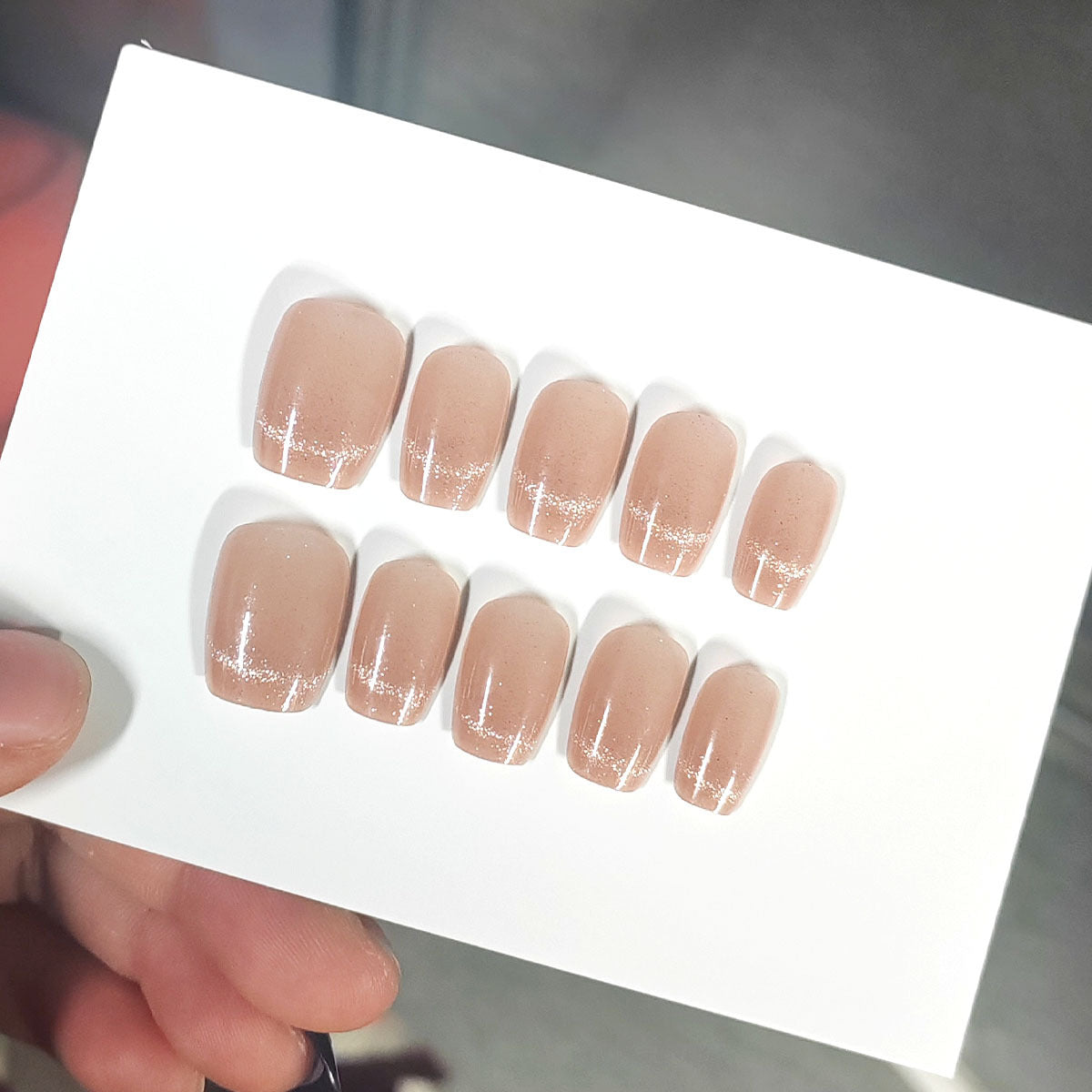 Gentle Blush Ombre & French Tip Press-On Nails | Sheer Nude