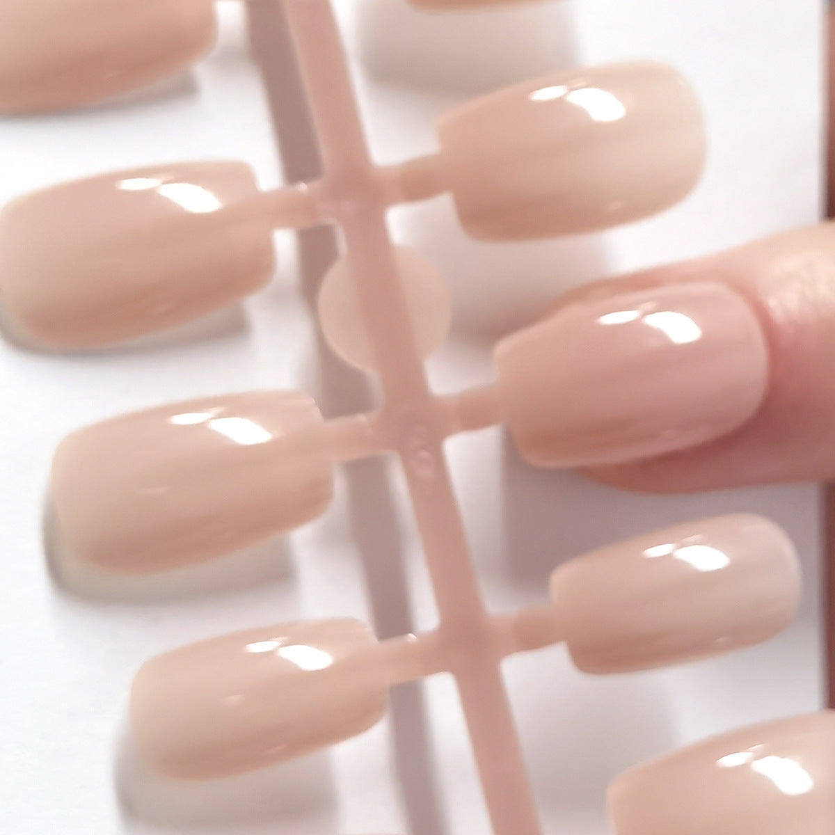Glossy Nude Full Cover Press-On Nail Tips | Solid Color Blanks