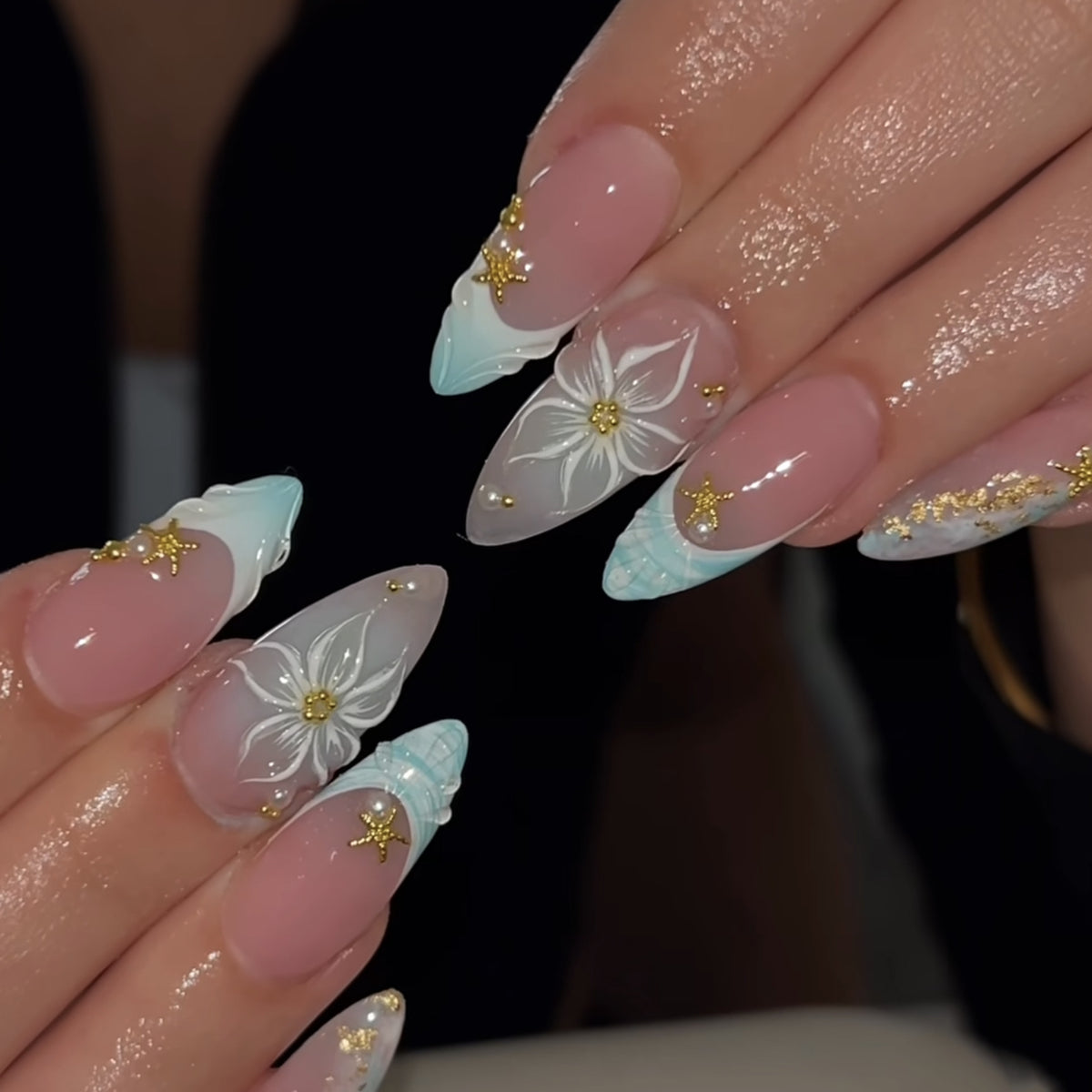 3D Charm Glam Cute Jelly Almond Medium Press On Nails