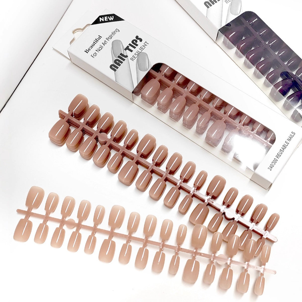 DIY Blank Press-On Nail Tips - Short Square/Oval Bulk Pack