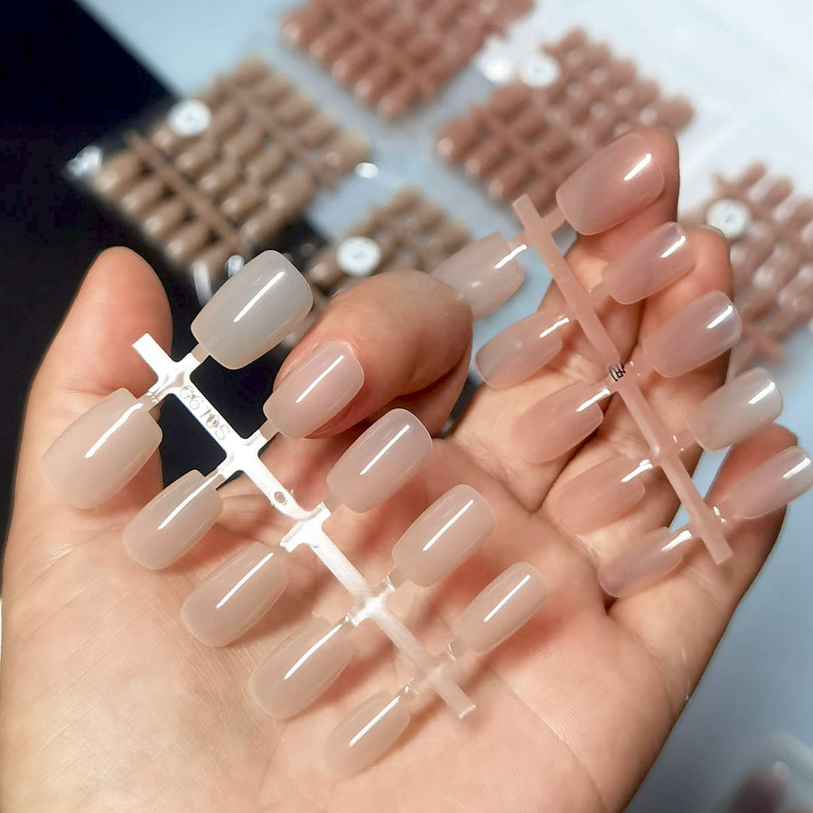 Pre-Colored Short Nude Press-On Nail Blanks | DIY Base Tips
