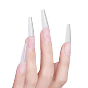 Slim Extra Long Frosted Press-On Nail Tips - Pre-Etched Full Cover Blanks