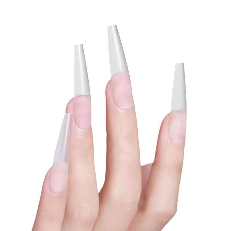 Slim Extra Long Frosted Press-On Nail Tips - Pre-Etched Full Cover Blanks