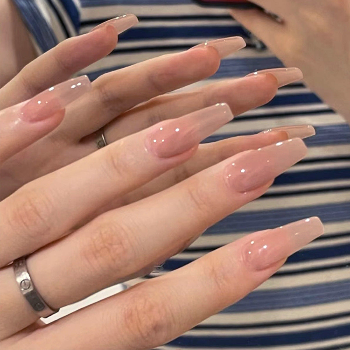 Sheer Taro Nude Jelly Press-On Nails