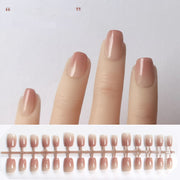White Peach Oolong Ombre Matte Press-On Nail Tips - 30 Pcs Short Squoval Blanks