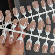 Classic Nude & White French Tip Press-On Nails | Wholesale