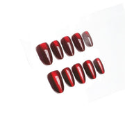 Chic Handmade Cat Eye Short Almond Press-On Nails