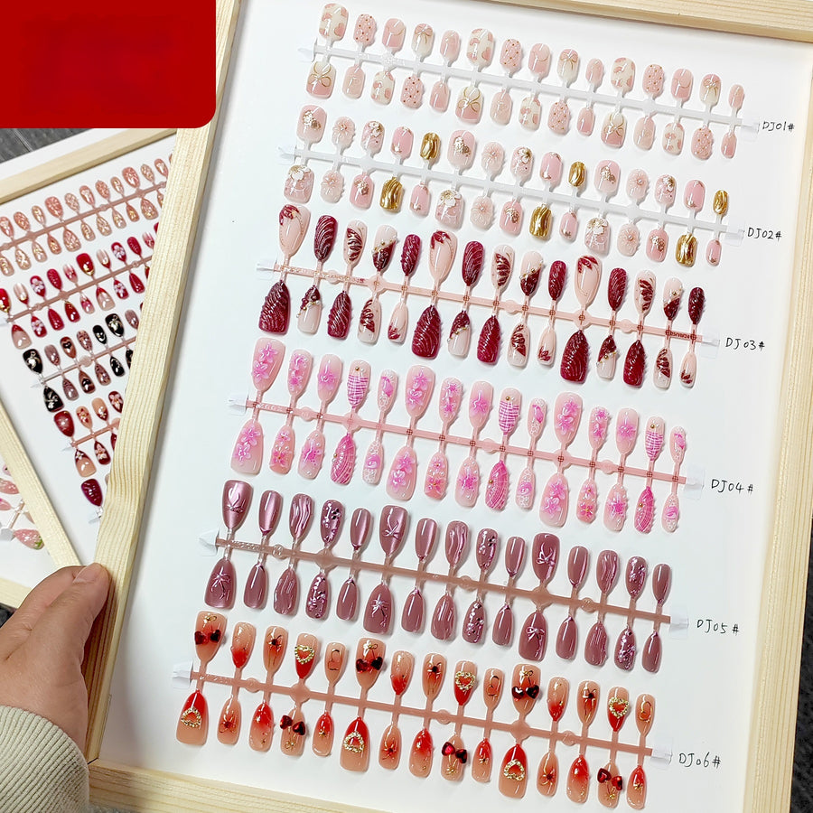 Chic 3D Resin Press-On Nails - Floral & Trendy Designs