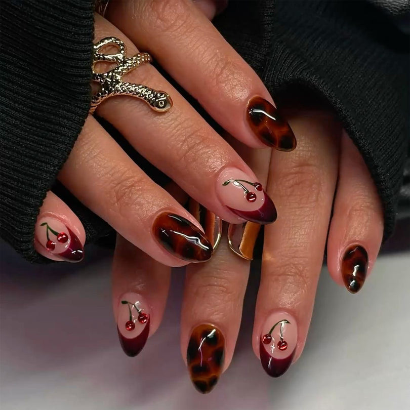 French 3D Charm Y2K Cute Almond Medium Press On Nails