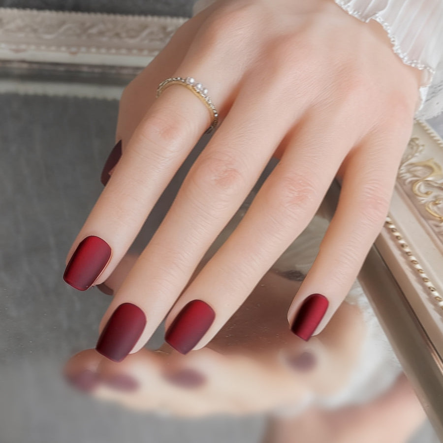 Chic Velvet Matte Cat Eye Short Press-On Nails