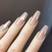 Luminous Blush Cat Eye Press-On Nails | Medium Coffin Shape