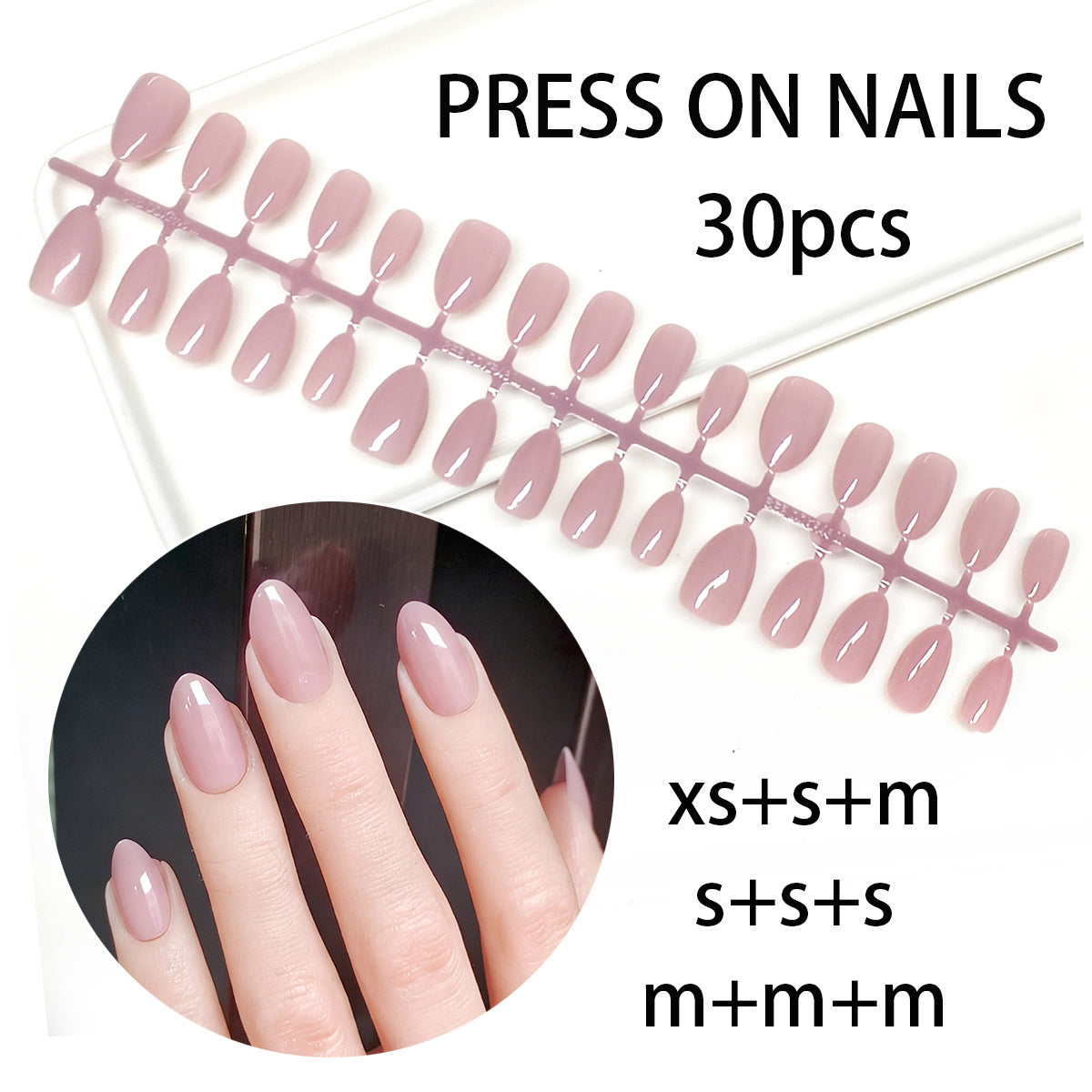 Muted Lavender Short Almond Press-On Nails | Solid Color Everyday Style