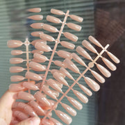 Wholesale Pre-Colored Nude Pink Oval Almond Press-On Nail Tips for DIY Art