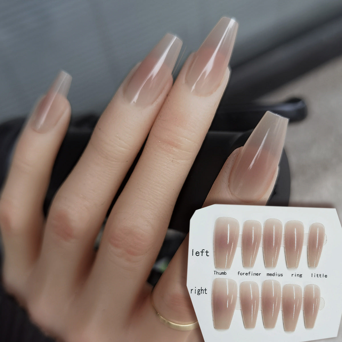 Gentle Blush Ombre & French Tip Press-On Nails | Sheer Nude