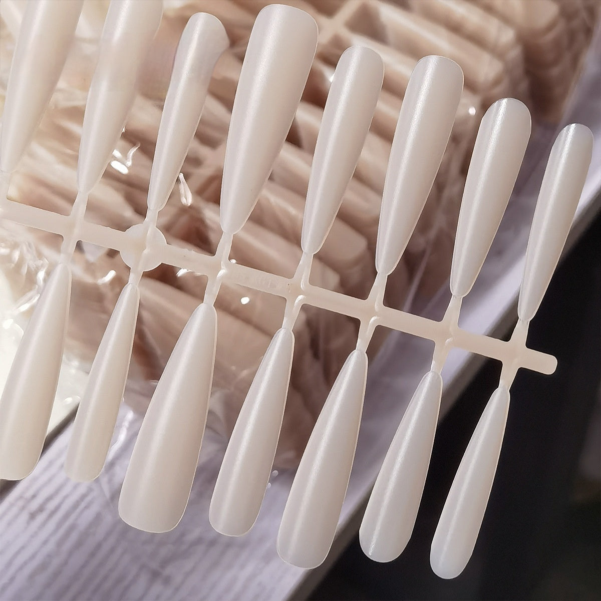 Ultra-Thin Matte Nude Extra Long Tapered Stiletto Press-On Nail Blanks for DIY