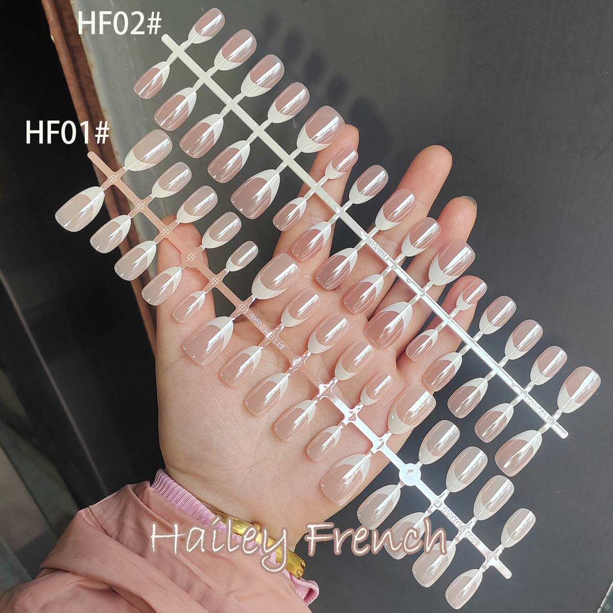 Trendy Hailey French Chrome Aura French Tip Press-On Nails