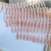 Ultra Long Pointy Stiletto Press-On Nails - Nude Blush Ombre