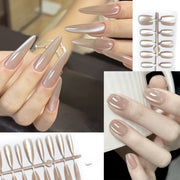 Luminous Nutmeg Nude Cat Eye Press-On Nails
