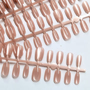 Sheer Strawberry Jelly Pink Cat Eye Short Press-On Nails