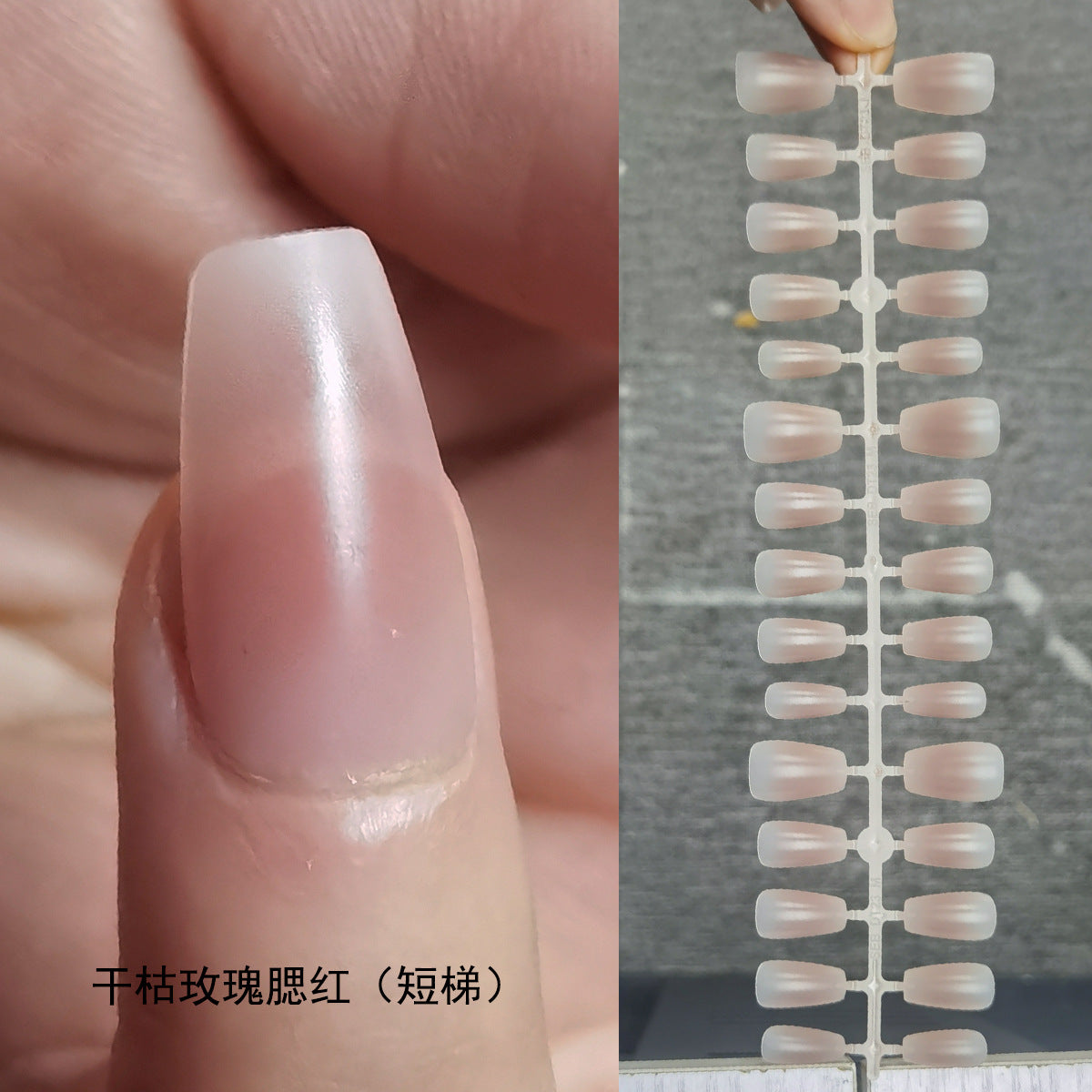 30 Pcs Autumn Rose Blush Gradient Short Coffin Press-On Nail Blanks