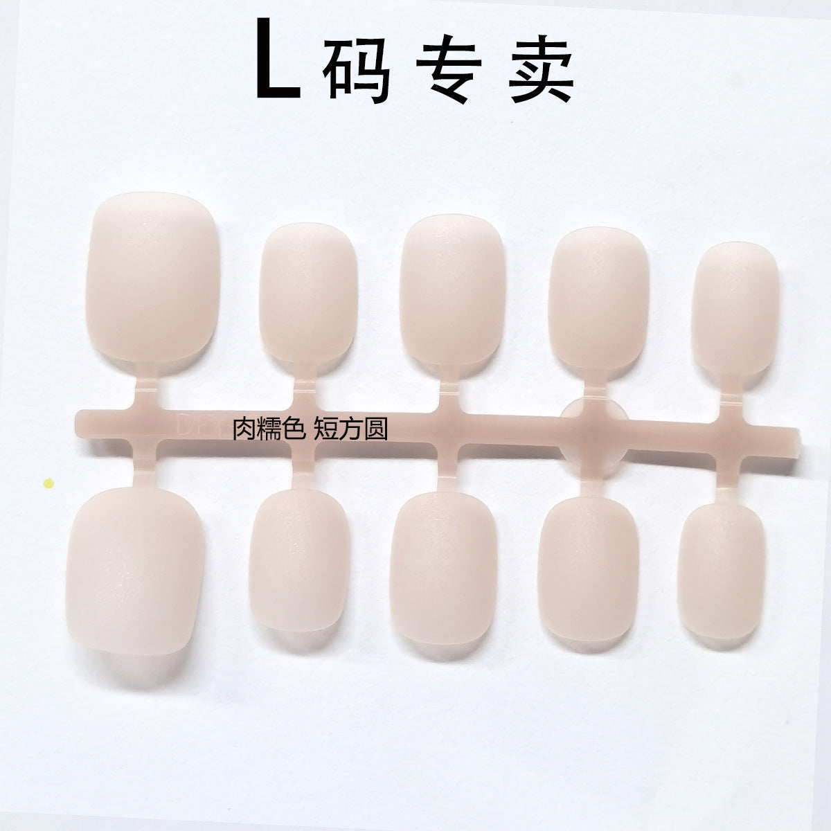 Large L-Size PMMA Matte Nude Press-On Nail Blanks - No Etching Required