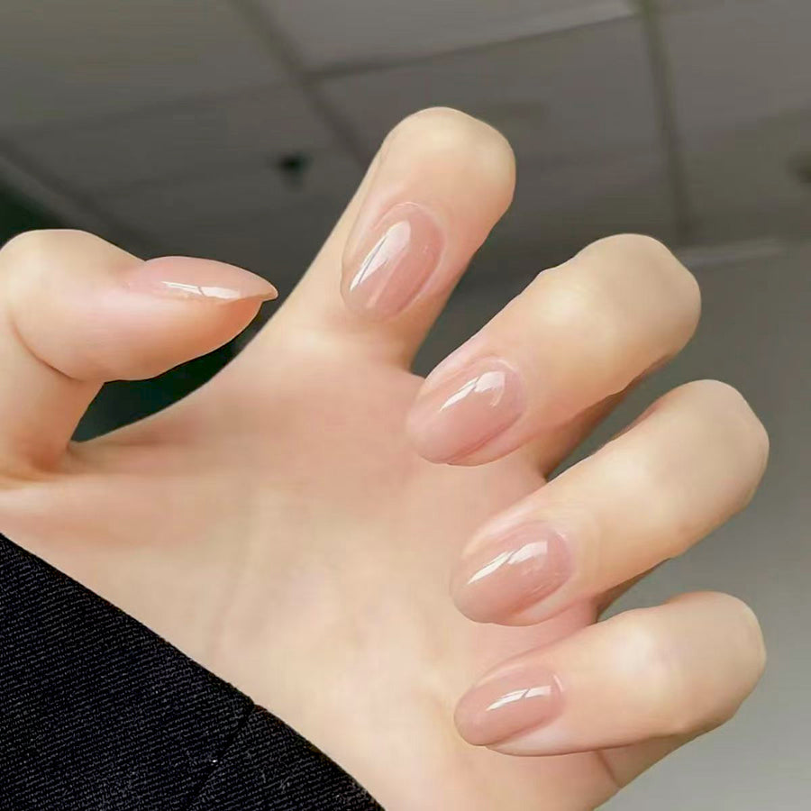 Everyday Nude Pink Short Oval Press-On Nails | Glossy Finish
