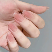 Sheer Nude Peach Blush Ombre Press-On Nails | Medium Coffin