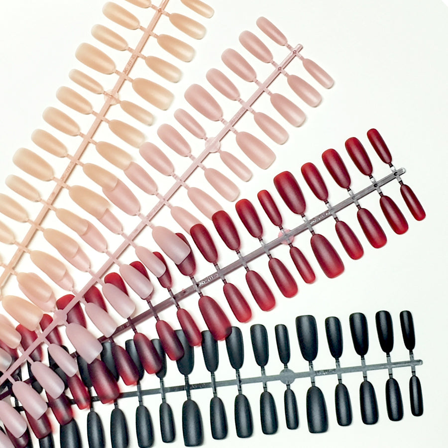 Wholesale Matte Colored Oval Press-On Nail Blanks for DIY