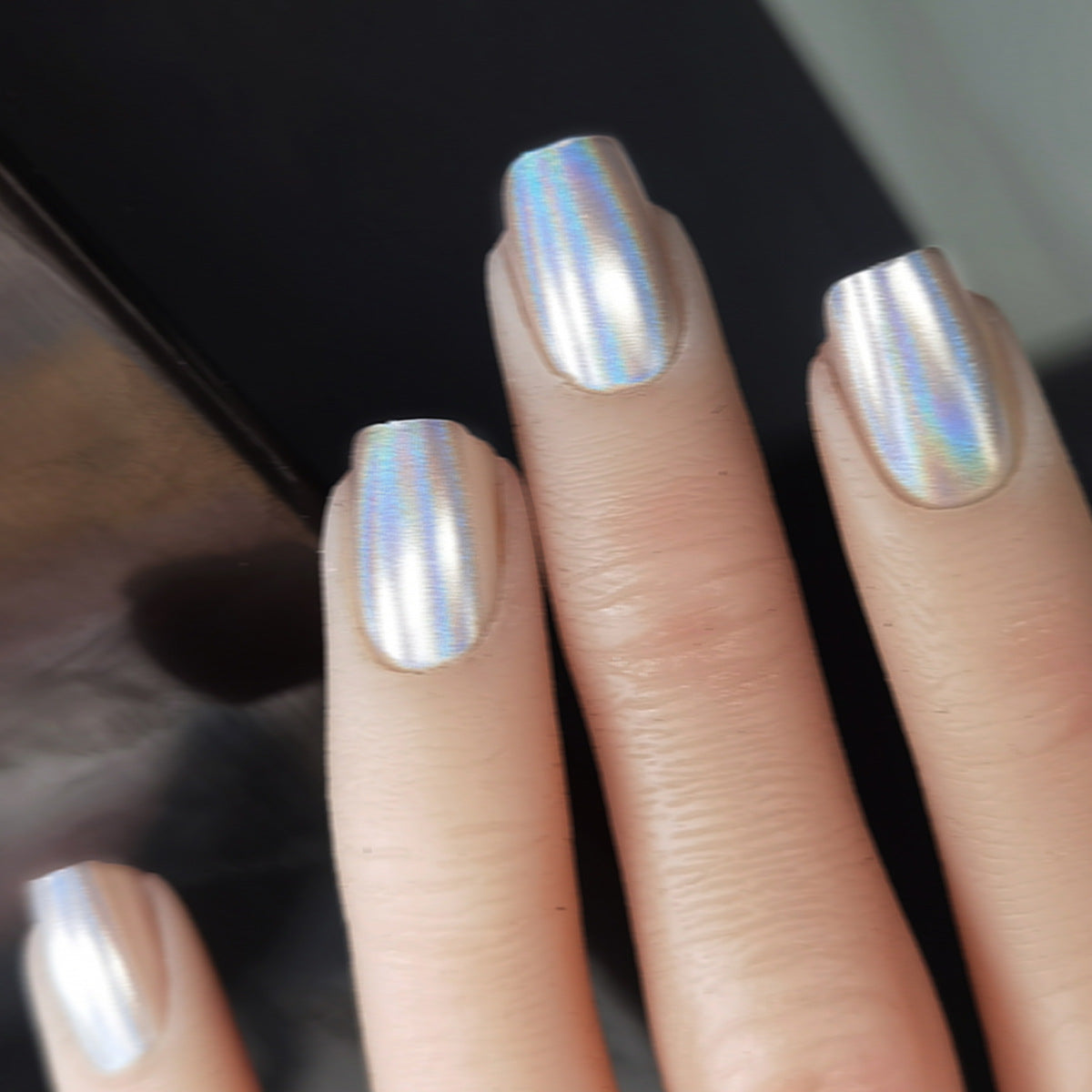 Aurora Iridescent Rainbow Cat Eye Press-On Nails