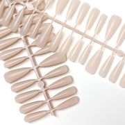 Matte Pale Pink Long Stiletto Press-On Nail Tips - DIY Blanks