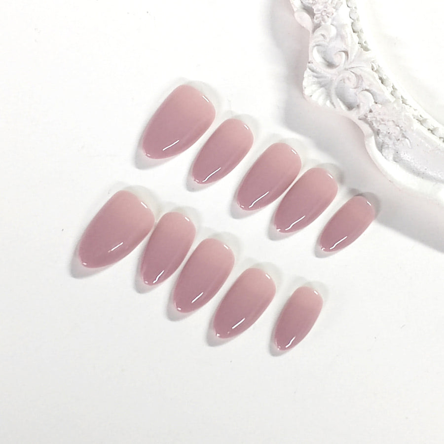 Muted Lavender Short Almond Press-On Nails | Solid Color Everyday Style