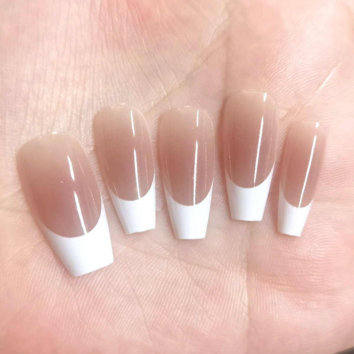 Classic Nude & White French Tip Press-On Nails