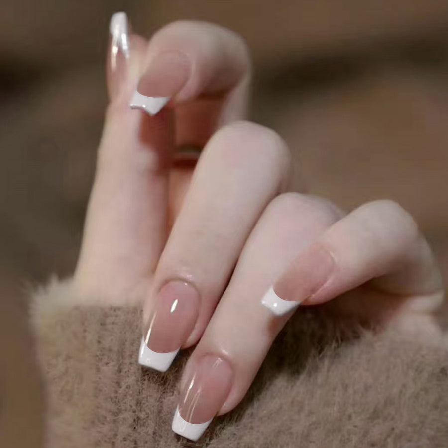 Classic Nude & White French Tip Press-On Nails