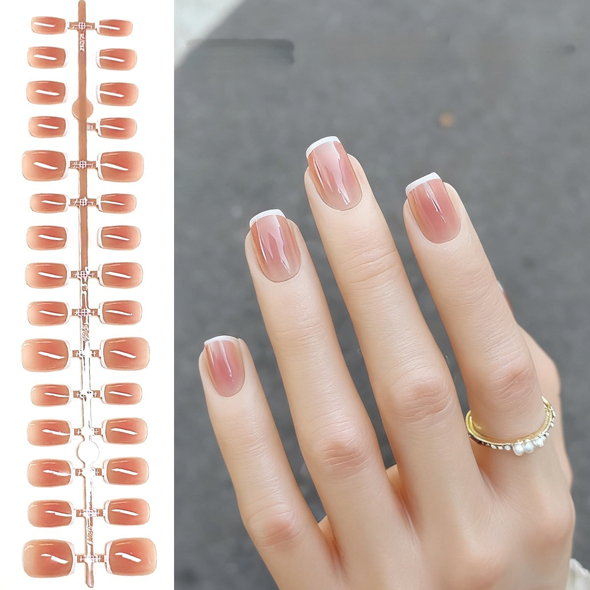 Short Blush Pink French Tip Press-On Nails
