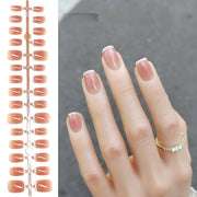 Short Blush Pink French Tip Press-On Nails