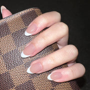 Classic French Tip Press-On Nails | Short Almond Shape