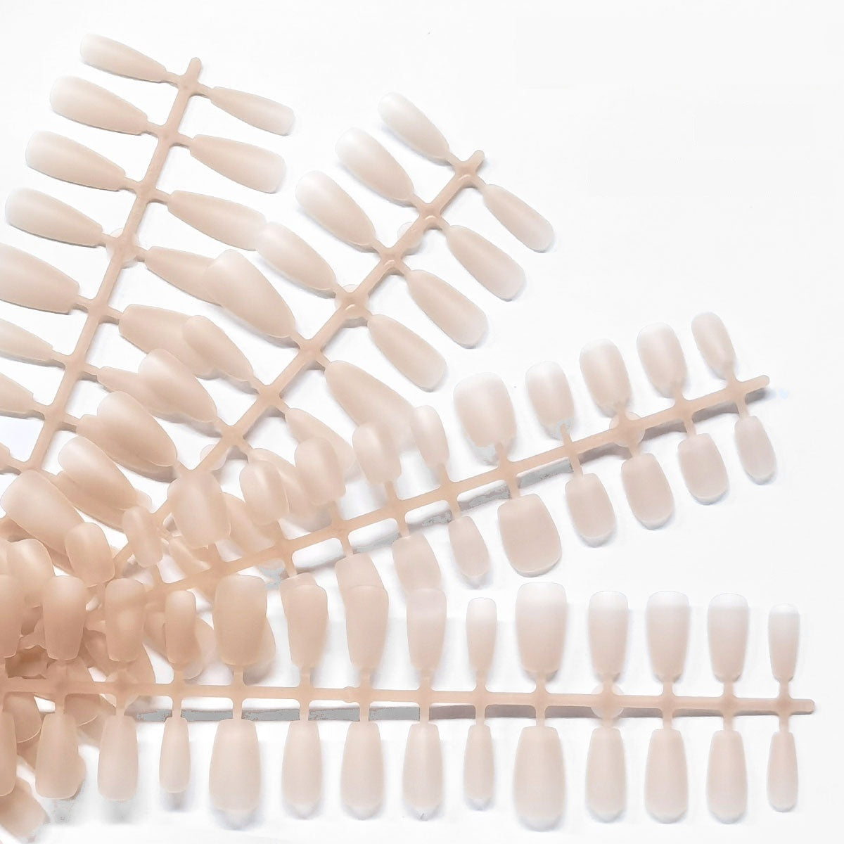 Light Nude Press-On Nail Blanks - Assorted Shapes & Lengths